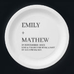 STYLISH MODERN CUSTOMIZED ELEGANT CLASSIC WEDDING  PAPER PLATE<br><div class="desc">CUSTOM NAME MINIMAL MONOGRAM BLACK & WHITE  TYPOGRAPHY WEDDING NAPKINS PERSONALIZED NAME CUTE WEDDING COASTERS
STYLISH MODERN CUSTOMIZED ELEGANT CLASSIC WEDDING SQUARE PAPER PLATES</div>