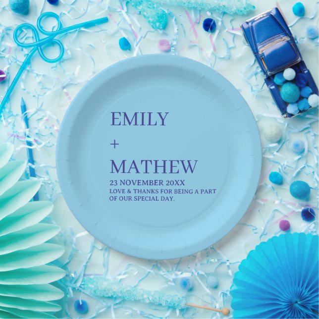 STYLISH MODERN CUSTOMIZED ELEGANT CLASSIC WEDDING  PAPER PLATE (Party)