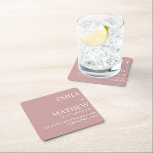 STYLISH MODERN CUSTOMIZED ELEGANT CLASSIC WEDDING SQUARE PAPER COASTER