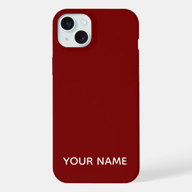 STYLISH MODERN CUSTOMIZED NAME BURGUNDY COLOUR  iPhone CASE (Back)