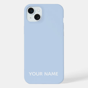 STYLISH MODERN CUSTOMIZED NAME PALE BLUE COLOUR  iPhone 15 PLUS CASE