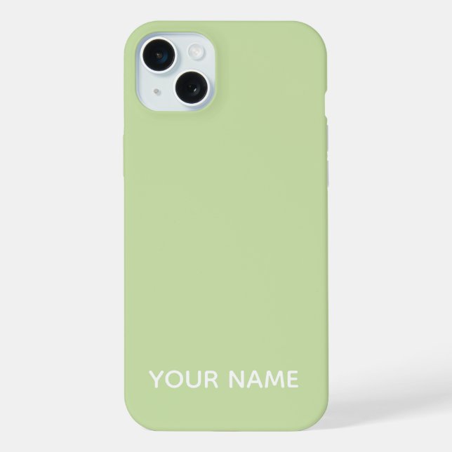 STYLISH MODERN CUSTOMIZED NAME SAGE COLOUR iPhone CASE (Back)