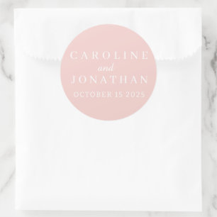 STYLISH MODERN CUSTOMIZED NAME WEDDING CLASSIC ROUND STICKER