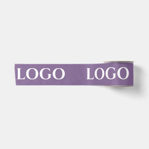 STYLISH MODERN CUSTOMIZED YOUR LOGO MINIMAL PURPLE SATIN RIBBON