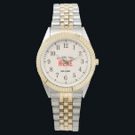 STYLISH MODERN CUTE SILVERY GOLDEN NATURAL BRANDED WATCH<br><div class="desc">THIS IS A DESIGN FITTING FOR EVERYONE.YOU CAN CHANGE, RESIZE OR ADD LOGO, PHOTO, TEXT AND COLOURS THE WAY YOU LIKE.THANK YOU.</div>