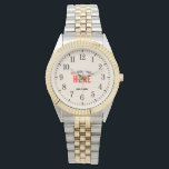 STYLISH MODERN CUTE SILVERY GOLDEN NATURAL BRANDED WATCH<br><div class="desc">THIS IS A DESIGN FITTING FOR EVERYONE.YOU CAN CHANGE, RESIZE OR ADD LOGO, PHOTO, TEXT AND COLOURS THE WAY YOU LIKE.THANK YOU.</div>