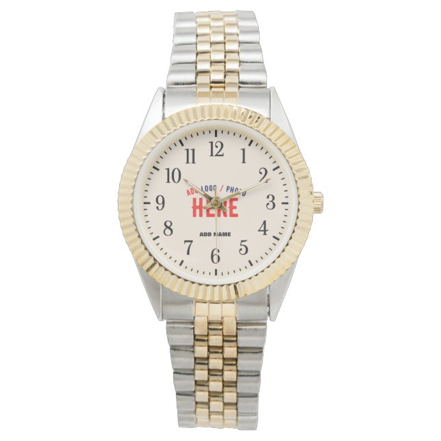 STYLISH MODERN CUTE SILVERY GOLDEN NATURAL BRANDED WATCH (Front)