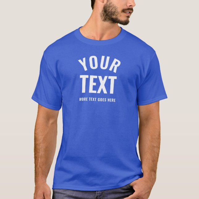 Stylish Modern Deep Royal Blue Best Template Mens T-Shirt (Front)