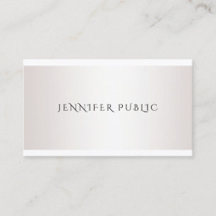 Stylish Modern Design Simple Template Faux Silver Business Card