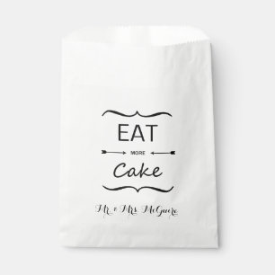 Stylish Modern Eat More Cake Wedding Thank You Favour Bags