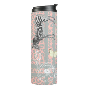 Stylish Modern Eclectic Chic Pastel Pink Grey Thermal Tumbler