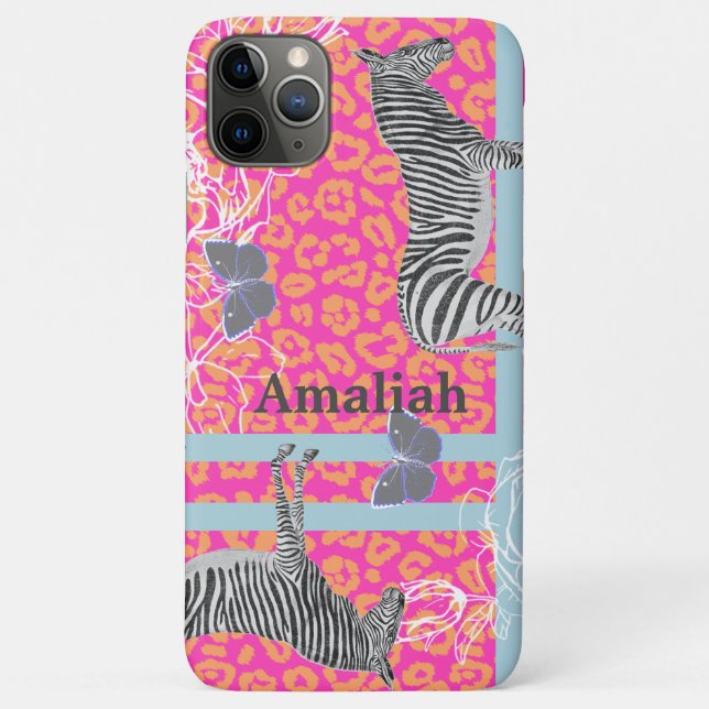 Stylish Modern Eclectic Fluo Pink Orange Blue Case-Mate iPhone Case (Back)