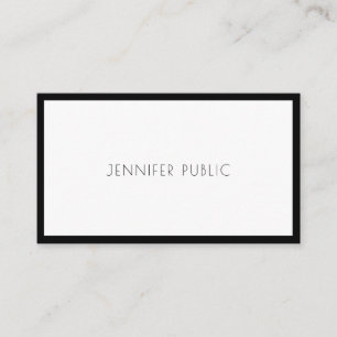 Stylish Modern Elegant Black White Trendy Plain Business Card