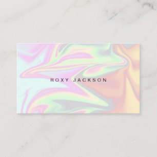 Stylish modern elegant chick holographic makeup business card