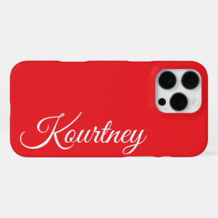 STYLISH MODERN ELEGANT CLASSIC CUSTOM NAME RED iPhone 16 PRO MAX CASE