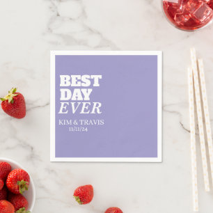 Stylish Modern Elegant Custom Name Best Day Ever Napkin