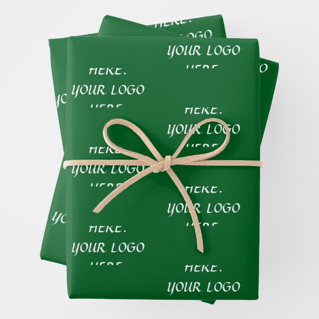 STYLISH MODERN ELEGANT CUSTOM NAME FOREST GREEN WRAPPING PAPER SHEET (In situ)
