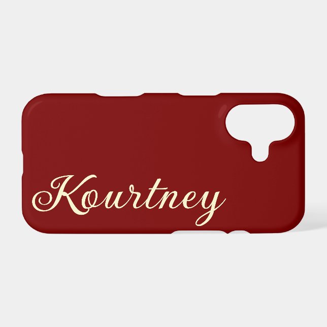 STYLISH MODERN ELEGANT CUSTOMIZED NAME BURGUNDY (Back Horizontal)