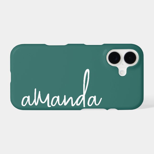 STYLISH MODERN ELEGANT CUSTOMIZED NAME OCEAN GREEN iPhone CASE (Back Horizontal)