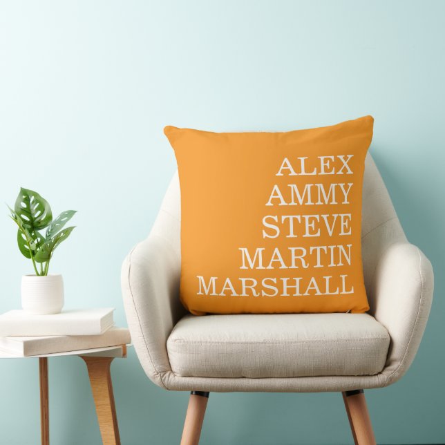  STYLISH MODERN ELEGANT CUSTOMIZED NAME ORANGE CUSHION (Chair)