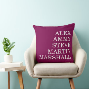 STYLISH MODERN ELEGANT CUSTOMIZED NAME WINE CUSHION
