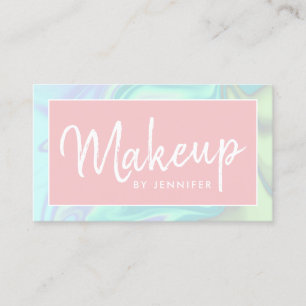 Stylish modern elegant holographic makeup artist business card