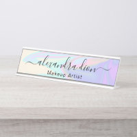 Stylish modern elegant holographic makeup artist