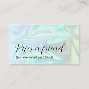 Stylish modern elegant holographic  referral card
