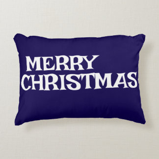 STYLISH MODERN ELEGANT MERRY CHRISTMAS DARK BLUE DECORATIVE CUSHION