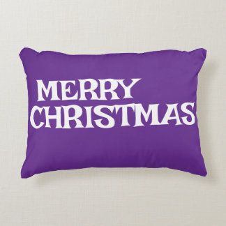 STYLISH MODERN ELEGANT MERRY CHRISTMAS DARK PURPLE DECORATIVE CUSHION