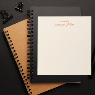 Stylish Modern Elegant White Ivory & Coral Notepad