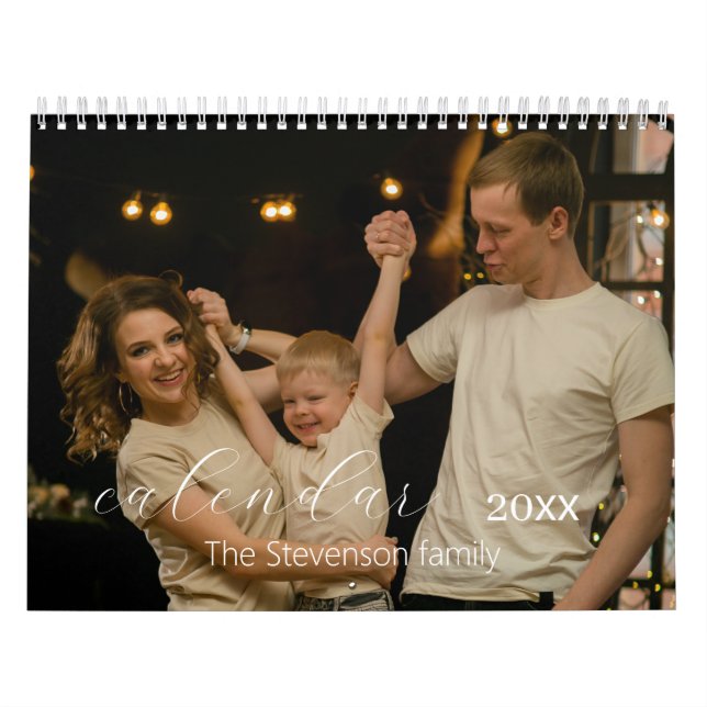 Stylish modern family photo calendar (Cover)