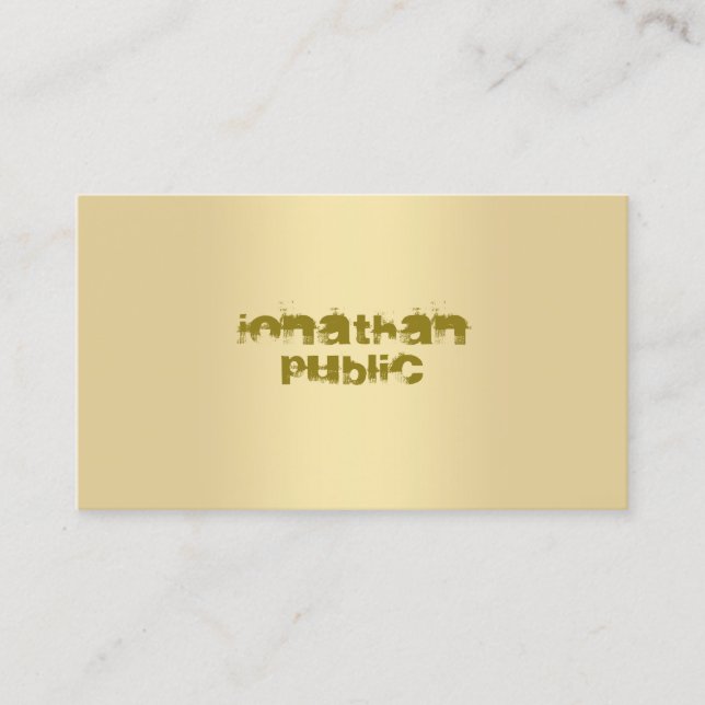 Stylish Modern Faux Gold Elegant Top Template Business Card (Front)