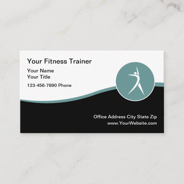 Stylish Modern Fitness And Rehab Business Card (Front)
