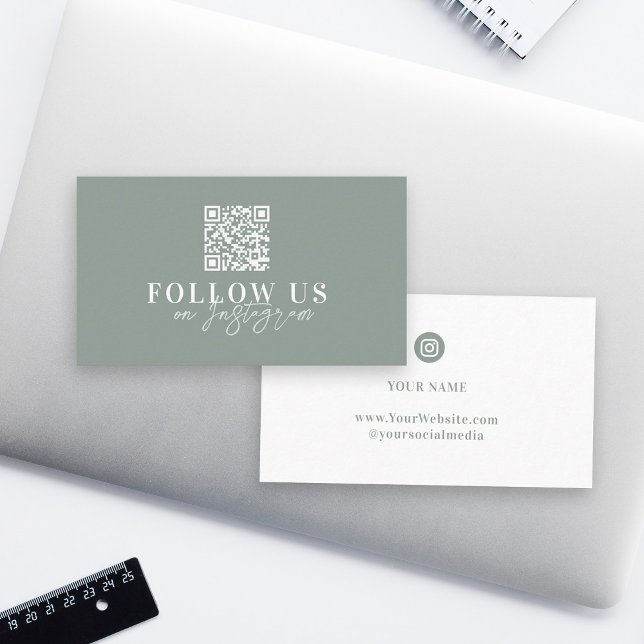 Stylish Modern Follow Us Instagram  Business Card (Creator Uploaded)