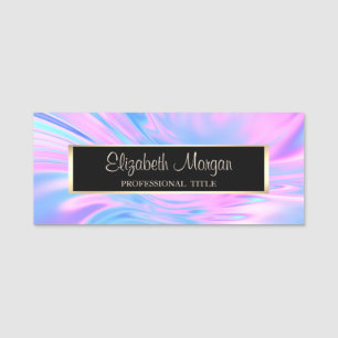 Stylish Modern, Frame,Holographic  Name Tag