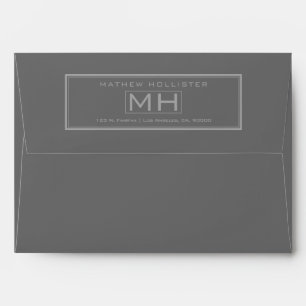 Stylish Modern Framed Grey & Dark Grey Envelope