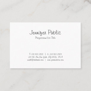 Stylish Modern Freehand Script Calligraphy Sleek Business Card