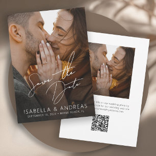 Stylish Modern Full Photo Wedding Save the Date