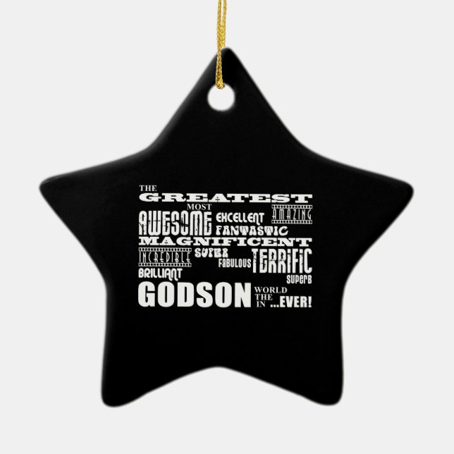 Stylish Modern & Fun Godsons : Greatest Godson Ceramic Tree Decoration (Front)