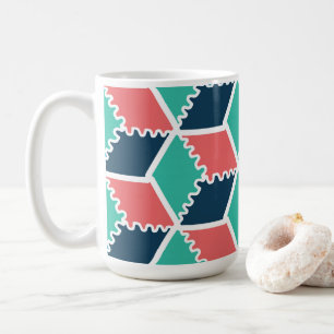 Stylish Modern Geometric Colour Cube Coffee Mug