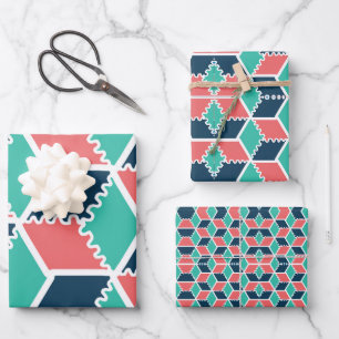 Stylish Modern Geometric Colour Cube – Contemporar Wrapping Paper Sheet