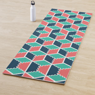 Stylish Modern Geometric Colour Cube Yoga Mat