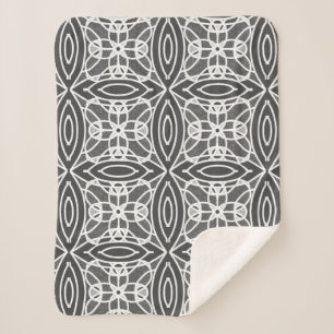 Stylish modern geometric design sherpa blanket