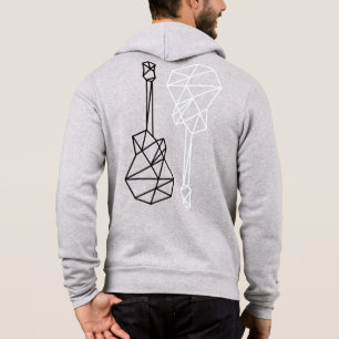 stylish & modern geometric guitars music hoodie