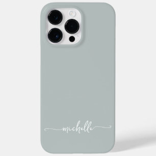 Stylish Modern Girly Sage Green Name Script Case-Mate iPhone 14 Pro Max Case