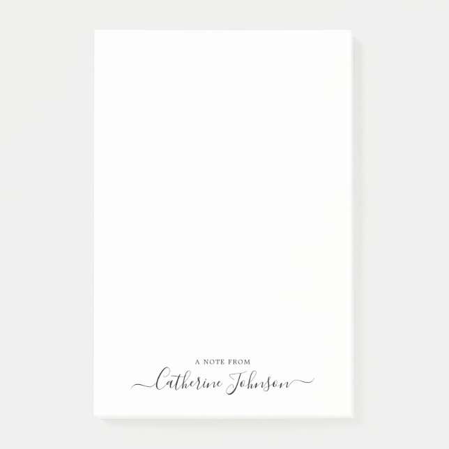 Stylish Modern Girly Script Calligraphy Note From (Front)