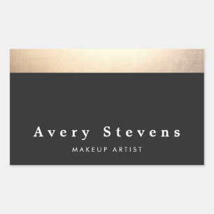Stylish Modern Gold and Black Striped Rectangular Sticker
