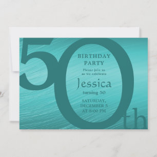 Stylish Modern Gold and Teal Birthday Invitation