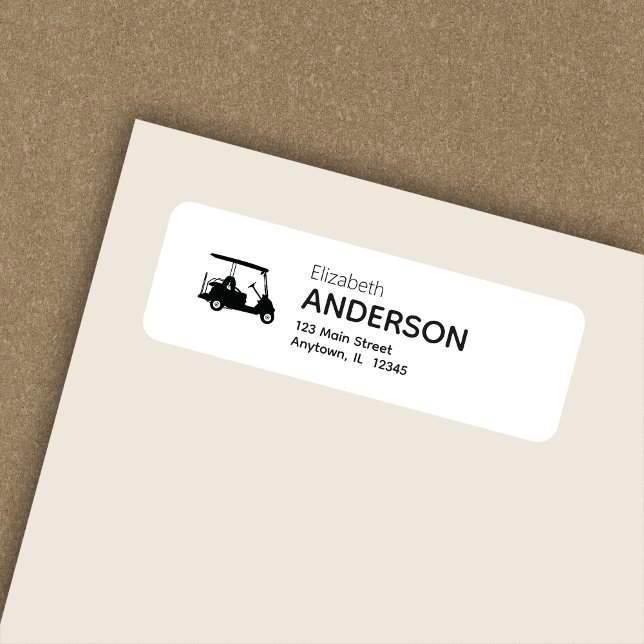 Stylish Modern Golf Cart White Return Address (Creator Uploaded)